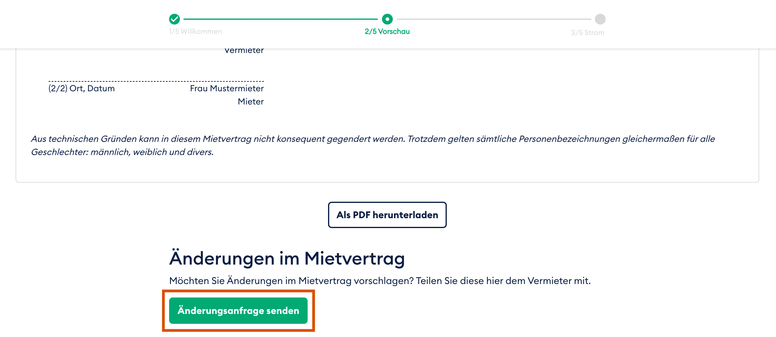 Kann ich in einem bereits unterschriebenen Mietvertrag Änderungen vornehmen? SmartMiete Support